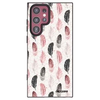 Picasee Samsung Galaxy S22 Ultra 5G Hülle - Schwarzes Silikon - Feder 2