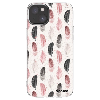 Picasee Apple iPhone 15 Plus Hülle - Transparentes Silikon - Feder 2