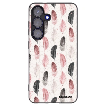 Picasee Samsung Galaxy S25 5G Hülle - Schwarzes Silikon - Feder 2