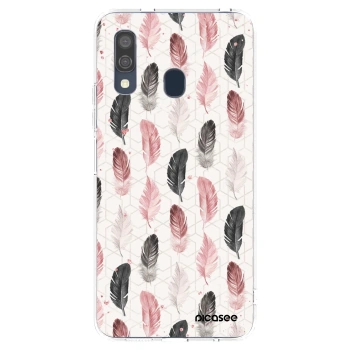 Picasee Samsung Galaxy A40 A405F Hülle - Transparentes Silikon - Feder 2