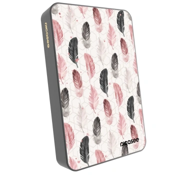 Picasee Powerbank mit MagSafe 10 000 mAh Grau - Feder 2