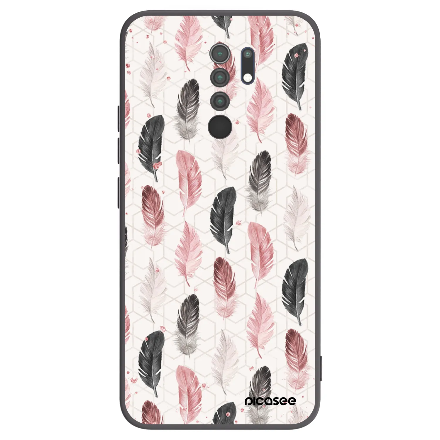Picasee Xiaomi Redmi 9 Hülle - Schwarzes Silikon - Feder 2