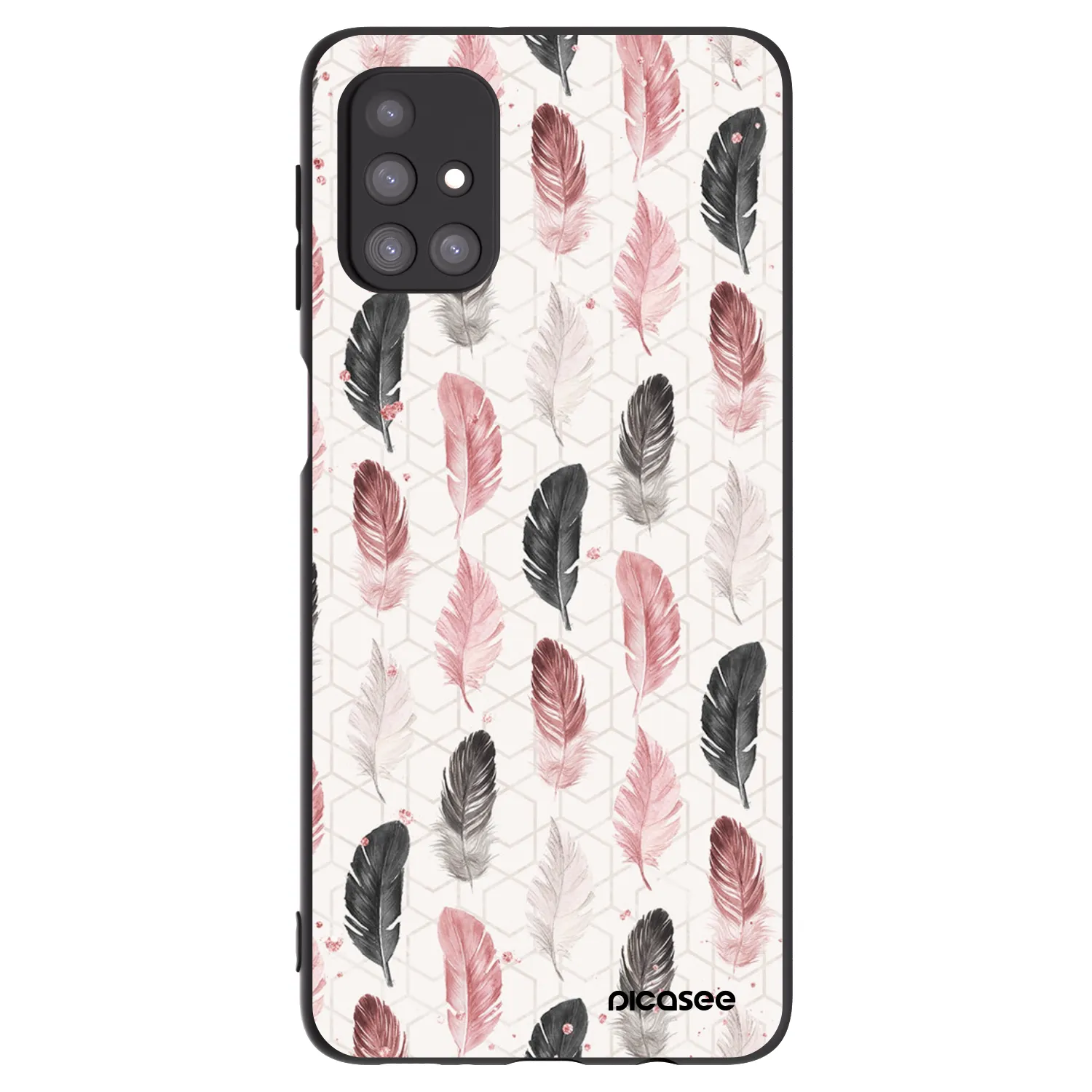 Picasee Samsung Galaxy M31s Hülle - Schwarzes Silikon - Feder 2