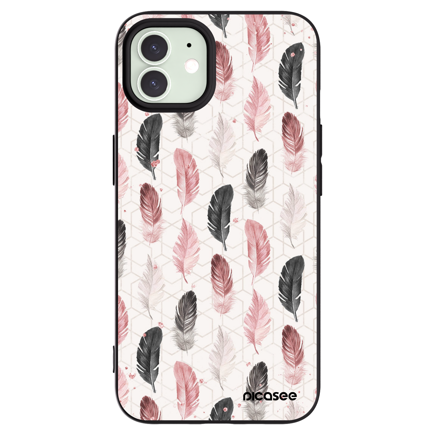 Picasee Apple iPhone 12 Pro Hülle - Schwarzes Silikon - Feder 2