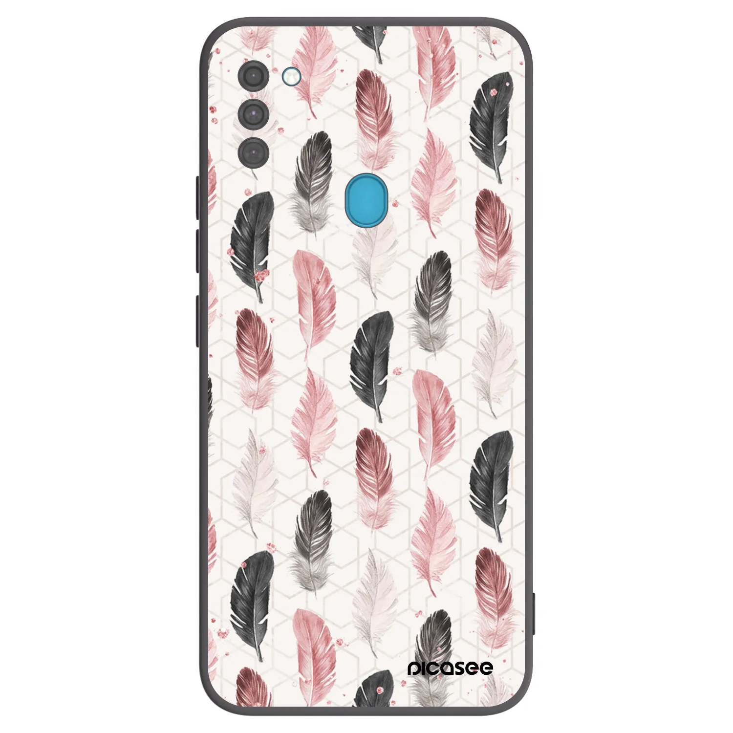 Picasee Samsung Galaxy M11 Hülle - Schwarzes Silikon - Feder 2