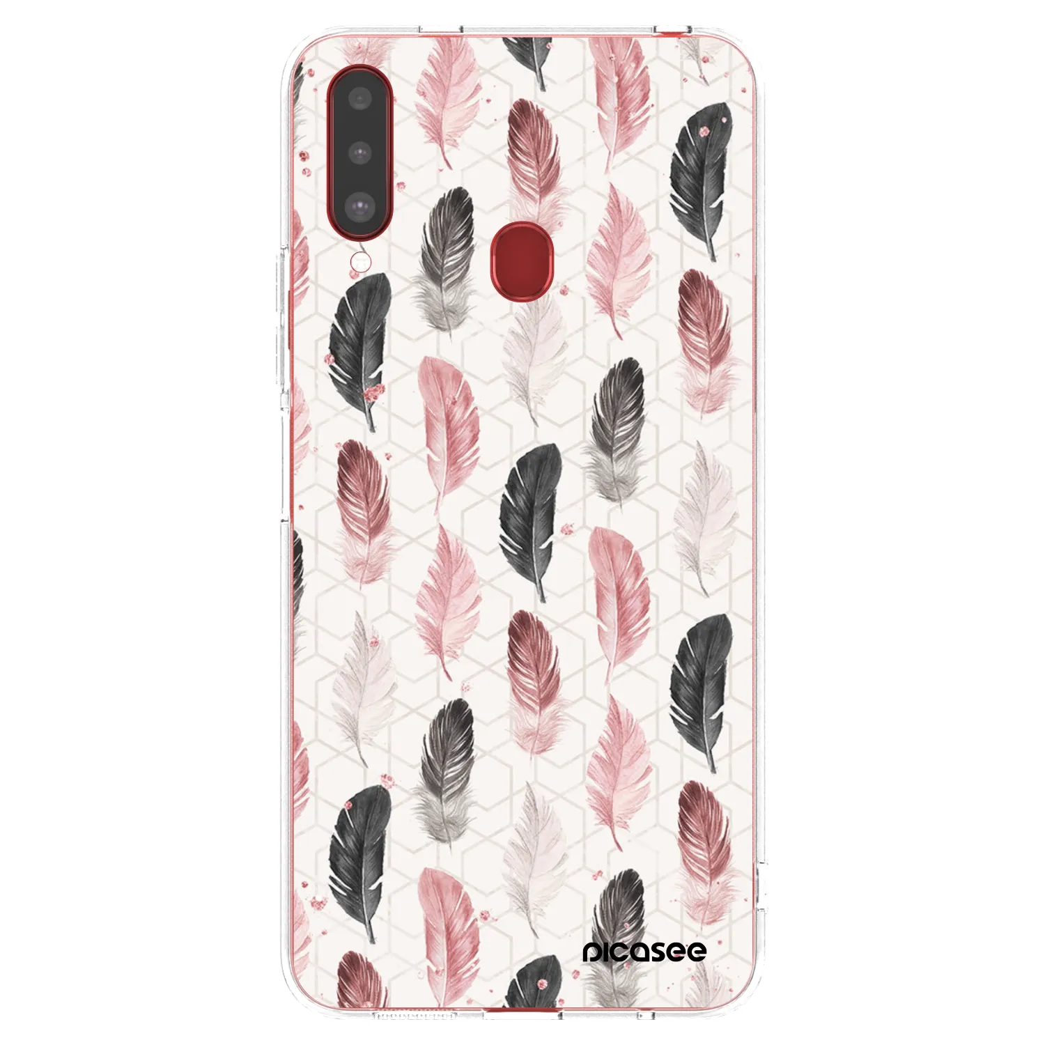 Picasee Samsung Galaxy A20s Hülle - Transparentes Silikon - Feder 2
