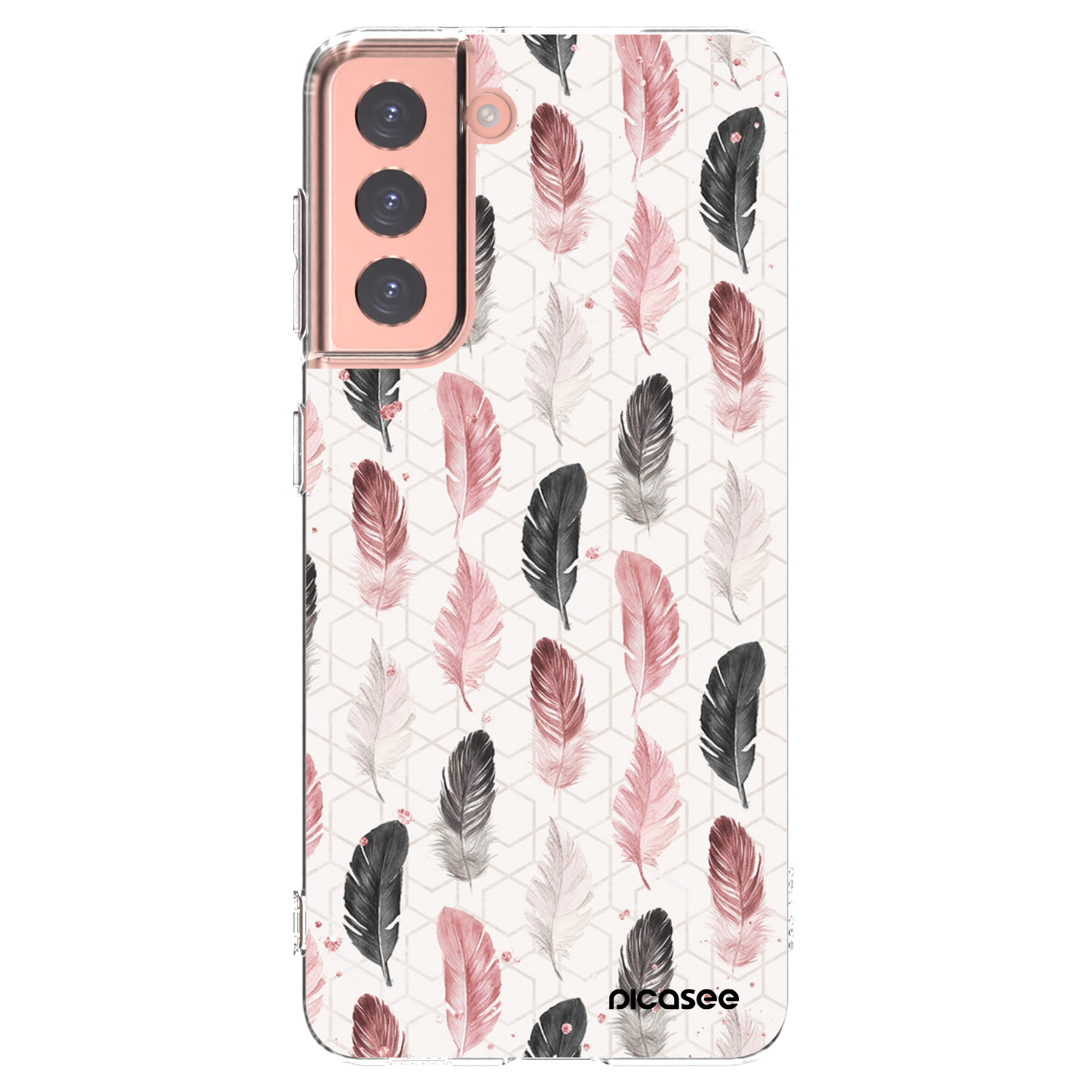Picasee Samsung Galaxy S21 5G G991B Hülle - Transparentes Silikon - Feder 2