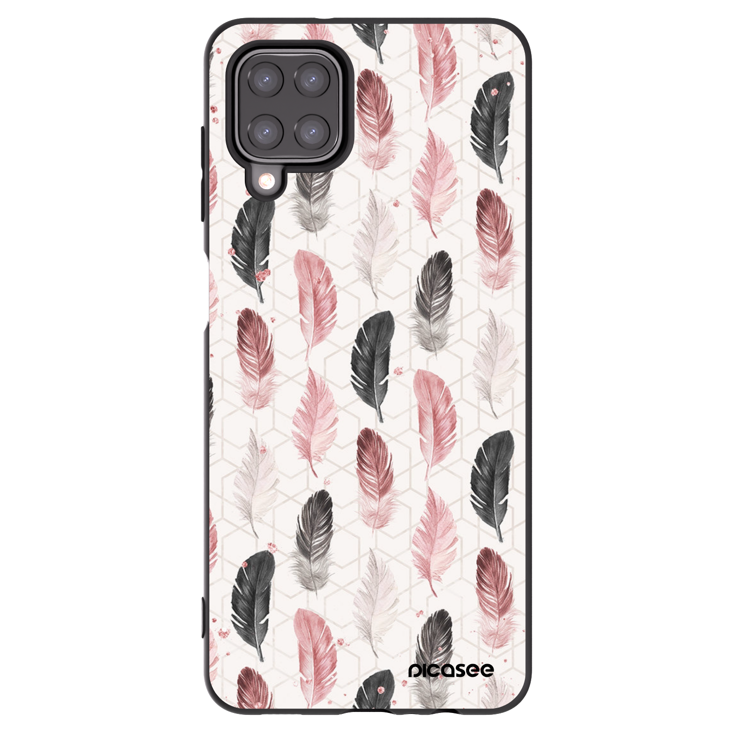Picasee Samsung Galaxy A12 A125F Hülle - Schwarzes Silikon - Feder 2