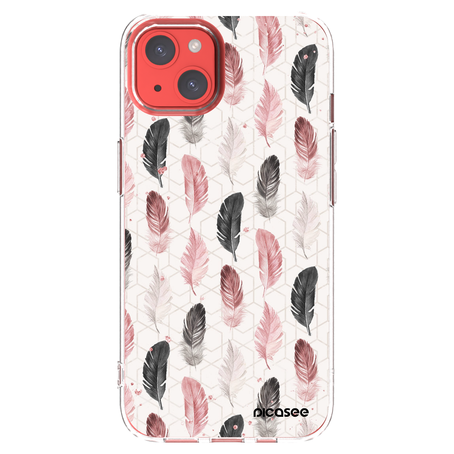 Picasee Apple iPhone 13 Hülle - Transparentes Silikon - Feder 2