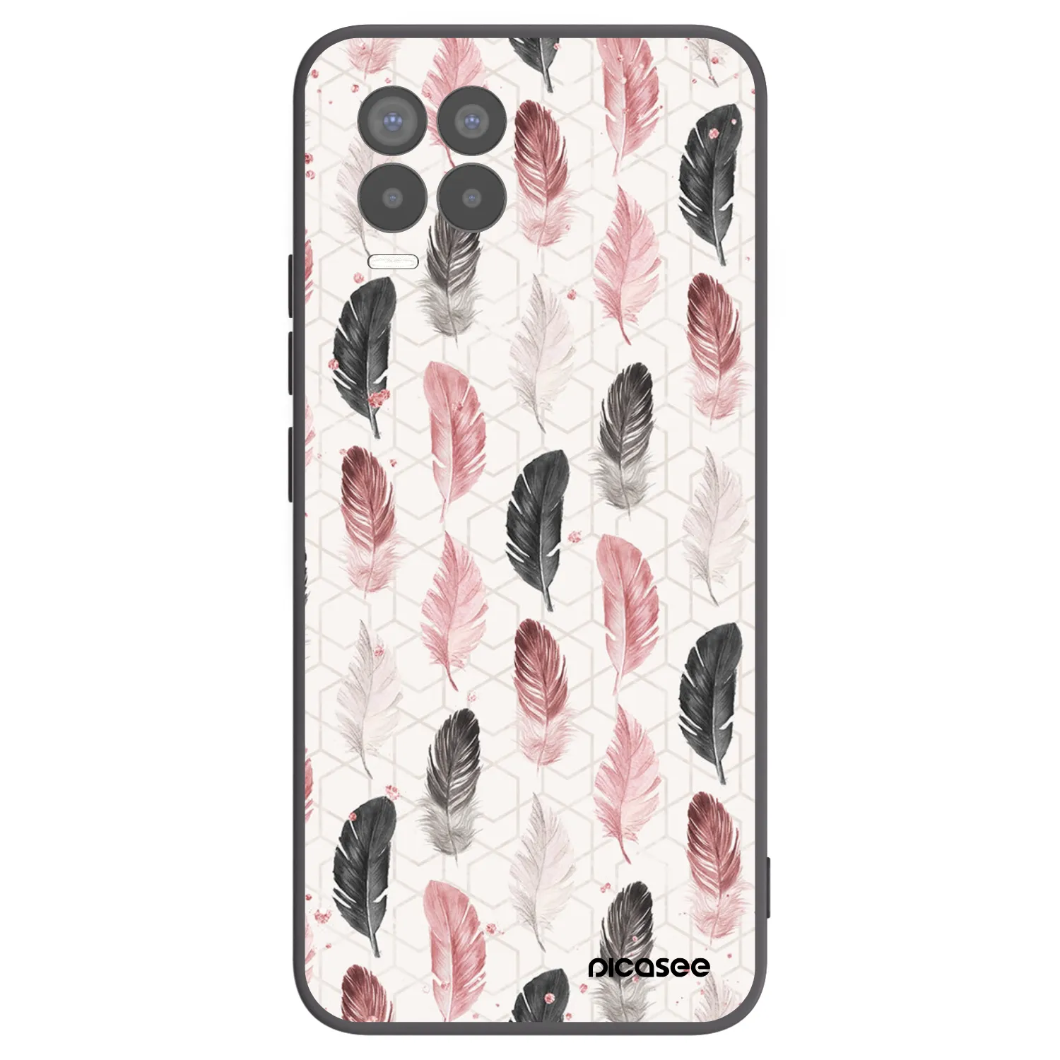 Picasee Realme 8 4G Hülle - Schwarzes Silikon - Feder 2