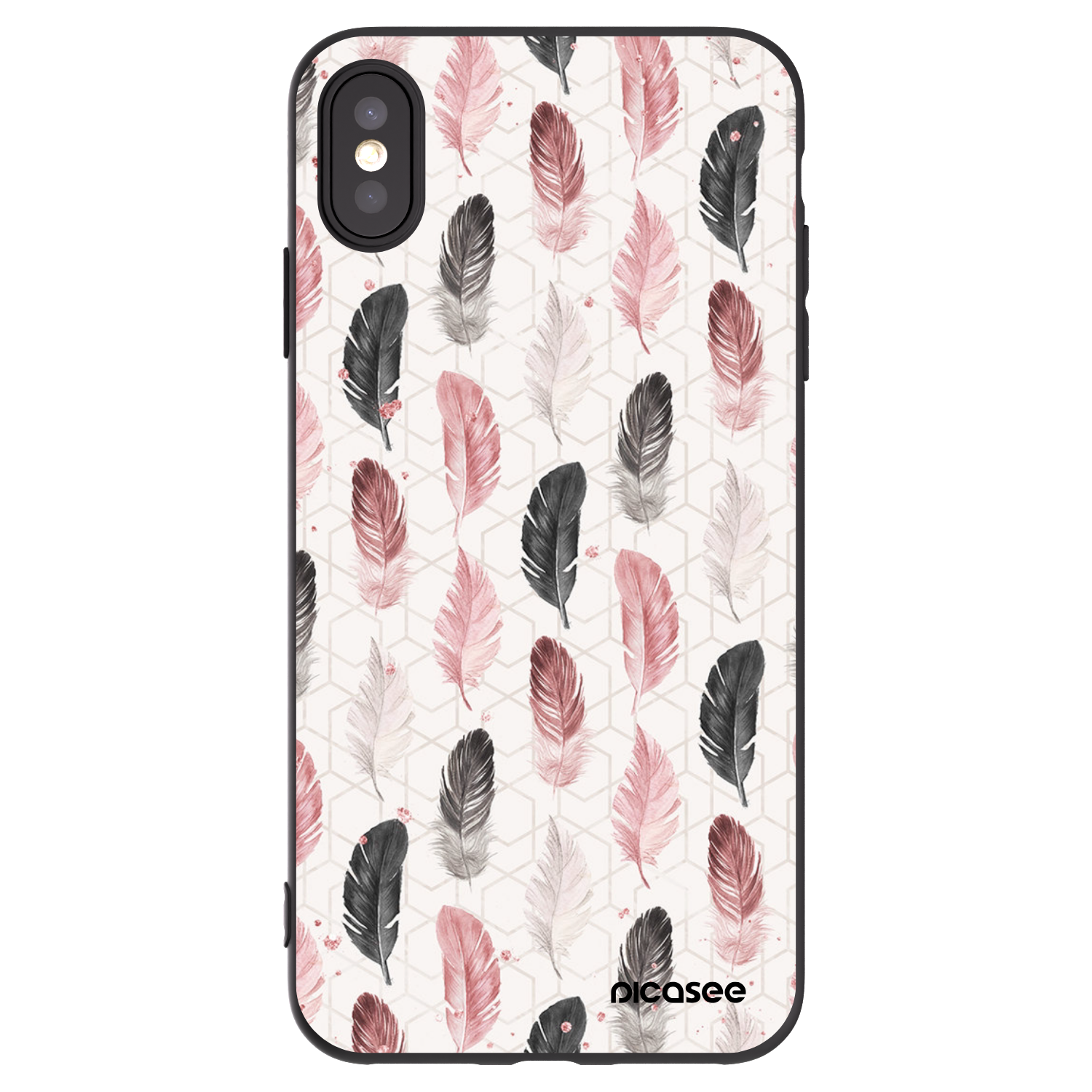 Picasee Apple iPhone XS Max Hülle - Schwarzes Silikon - Feder 2