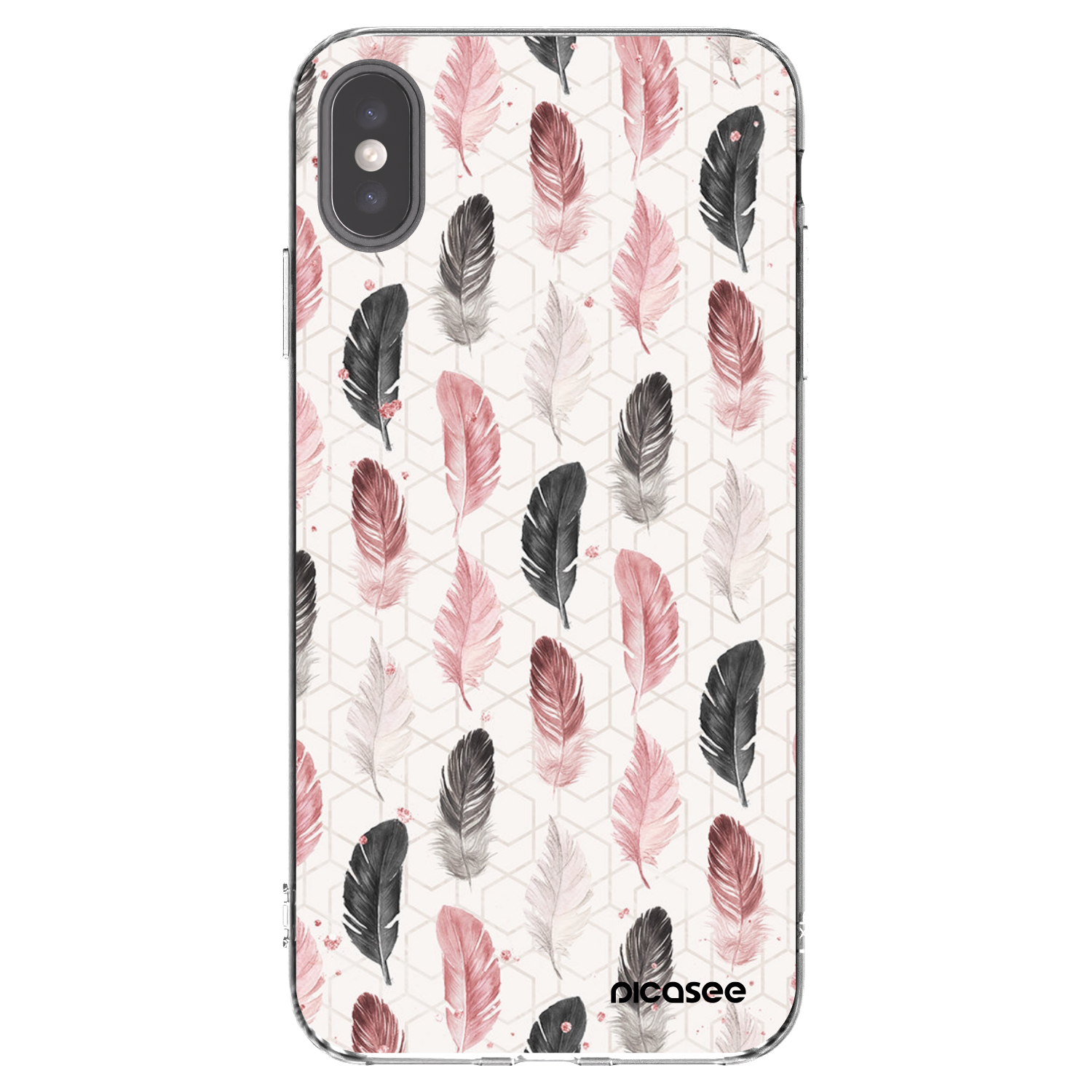 Picasee Apple iPhone XS Max Hülle - Transparentes Silikon - Feder 2