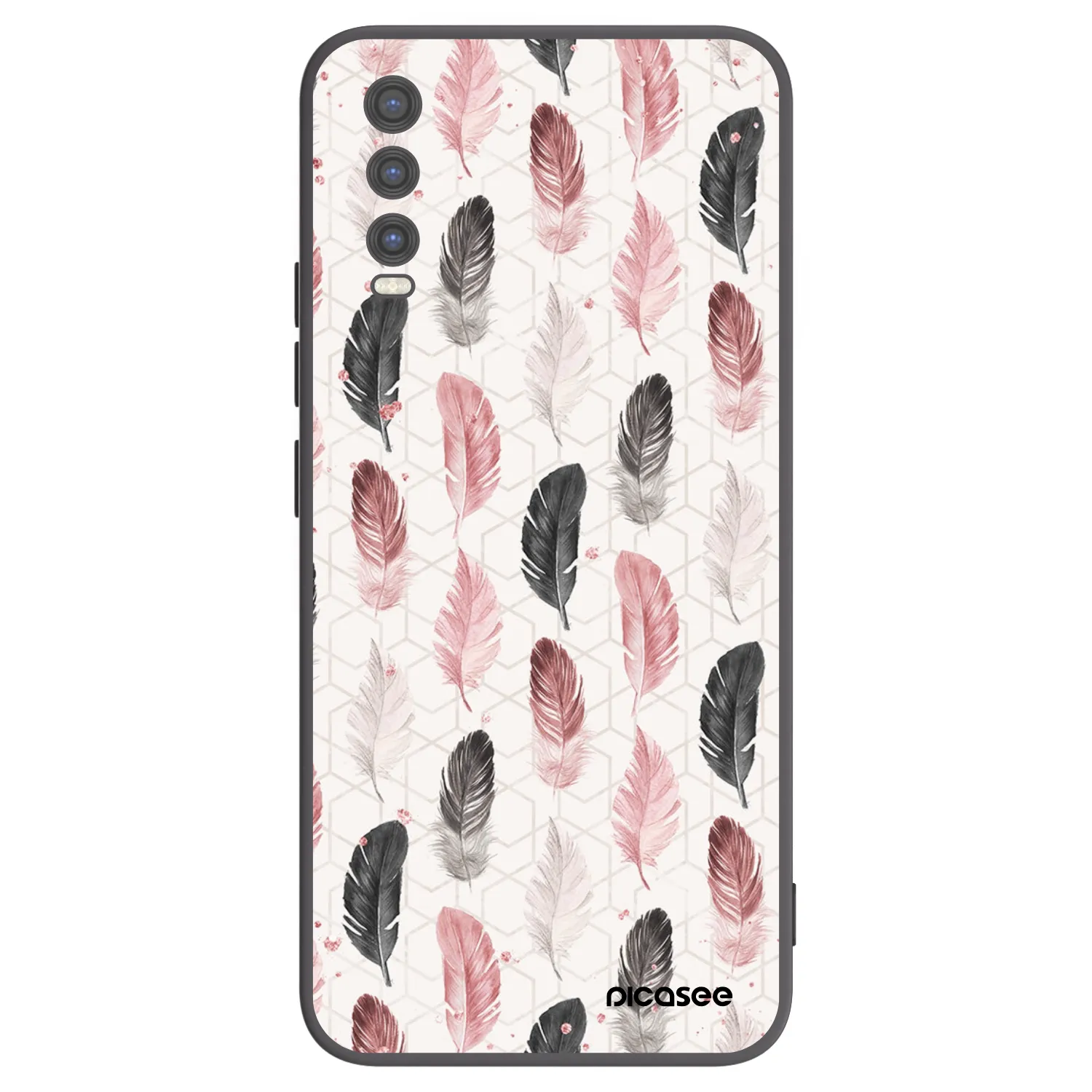 Picasee Vivo Y20s Hülle - Schwarzes Silikon - Feder 2