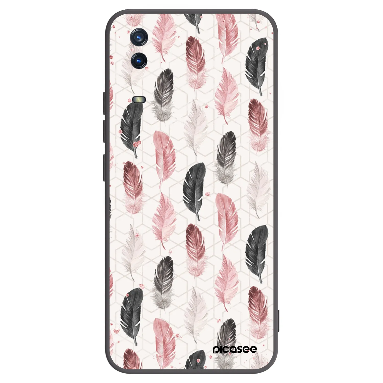 Picasee Vivo Y11s Hülle - Schwarzes Silikon - Feder 2