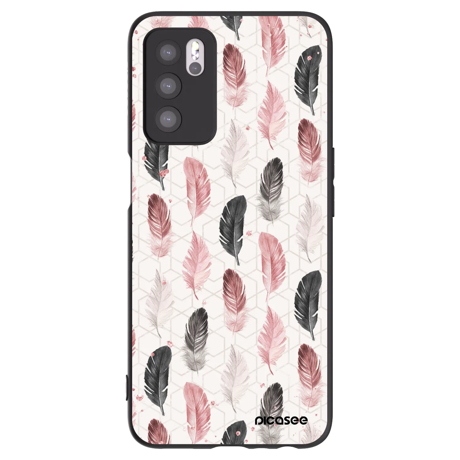 Picasee OPPO A16s Hülle - Schwarzes Silikon - Feder 2