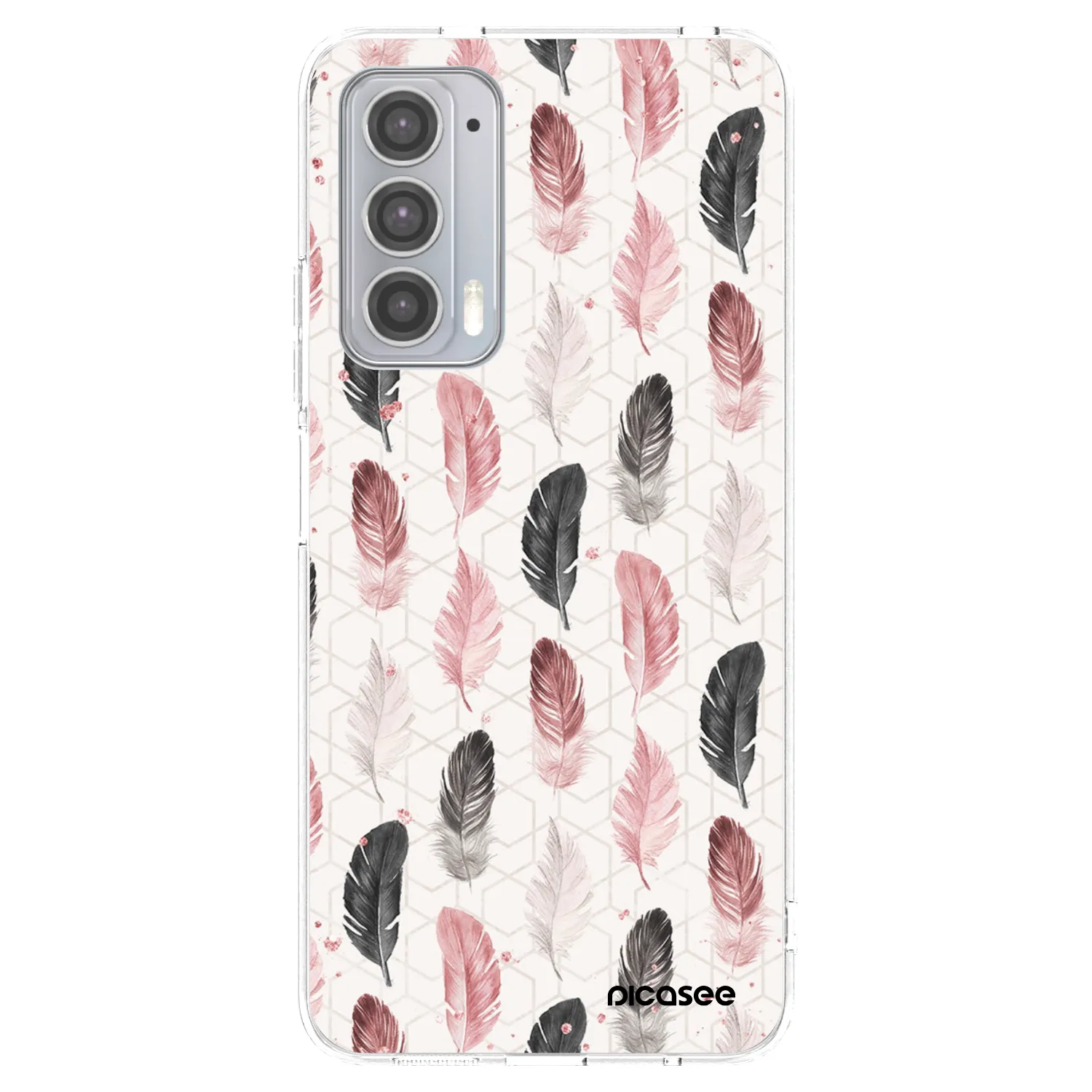 Picasee Motorola Edge 20 Hülle - Transparentes Silikon - Feder 2