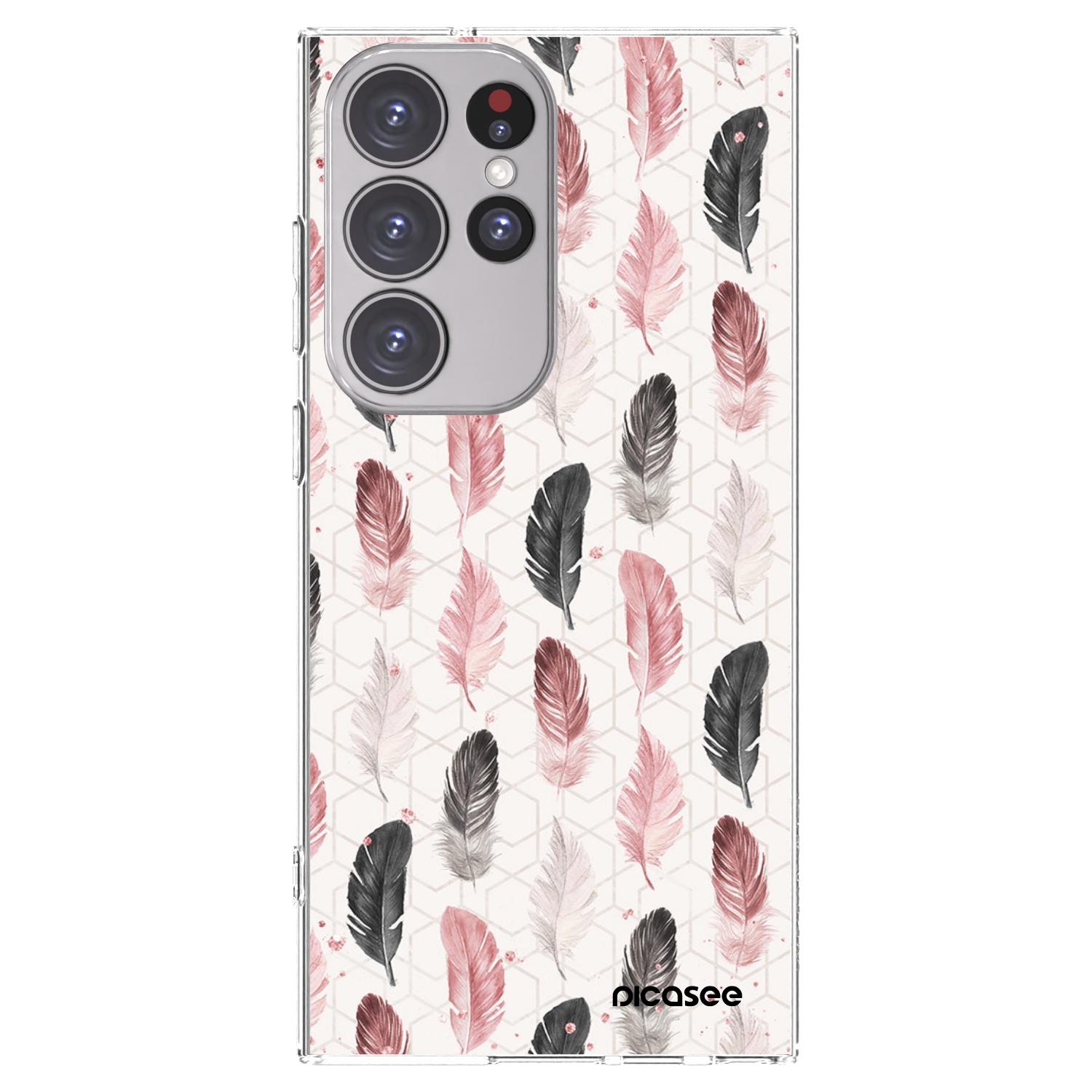 Picasee Samsung Galaxy S23 Ultra 5G Hülle - Transparentes Silikon - Feder 2