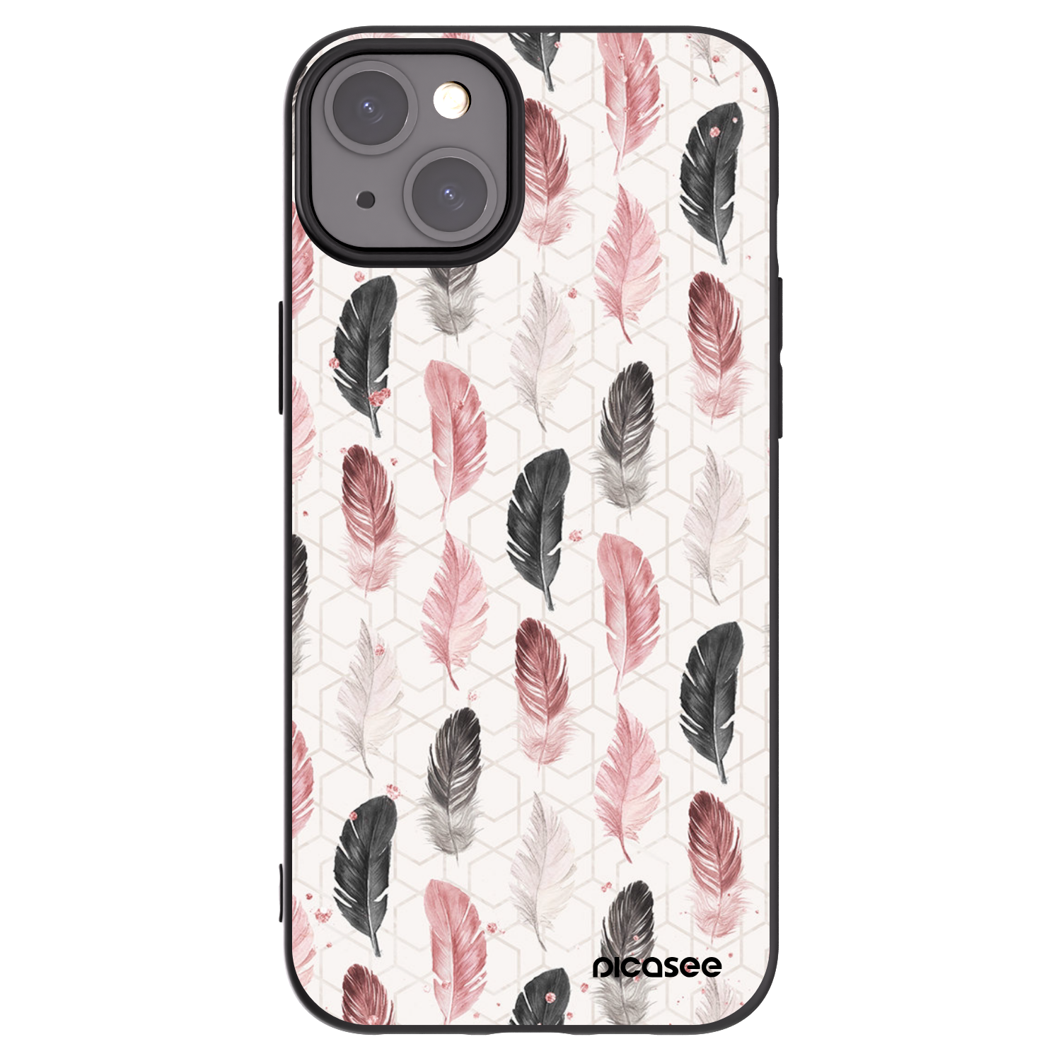 Picasee Apple iPhone 15 Plus Hülle - Schwarzes Silikon - Feder 2