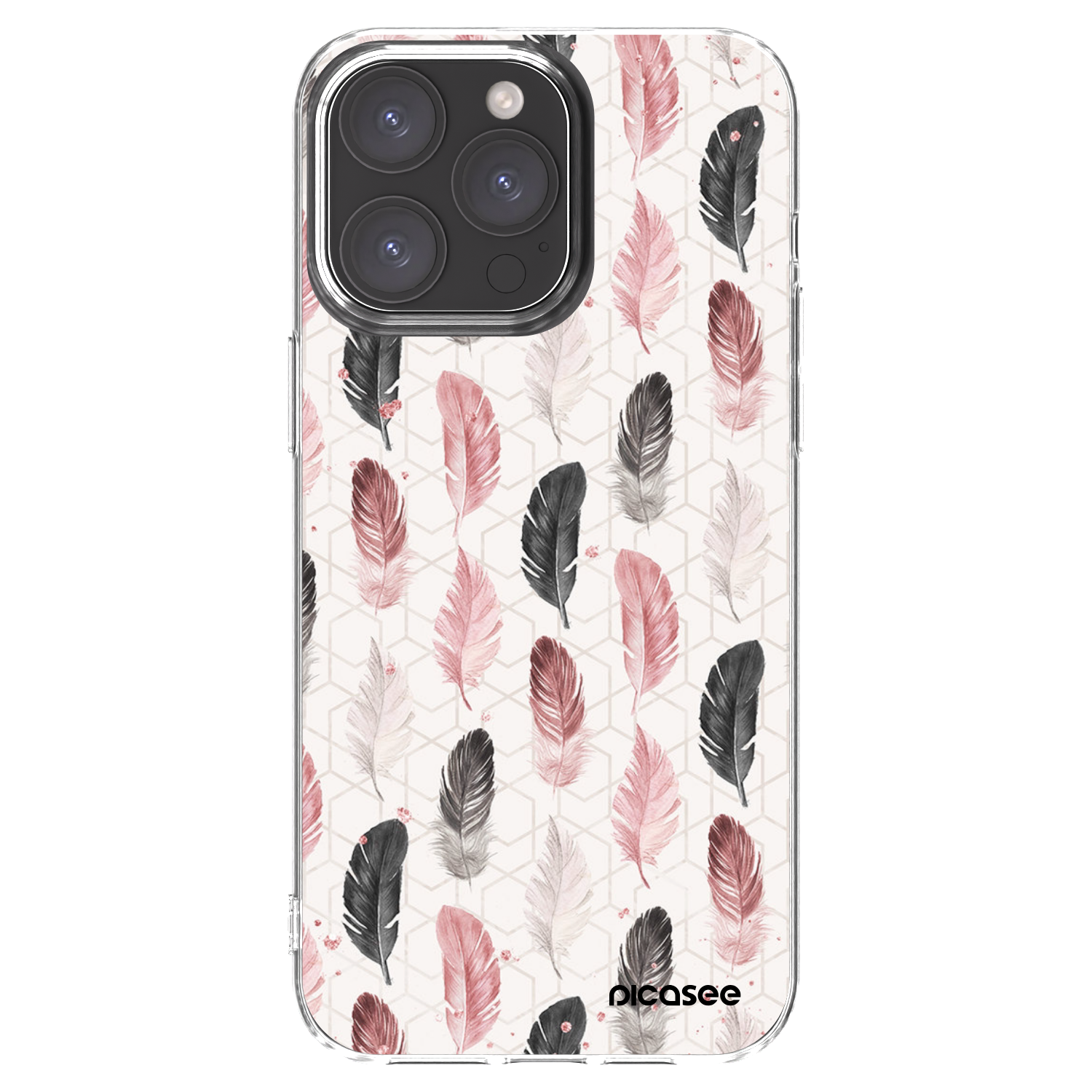 Picasee Apple iPhone 15 Pro Max Hülle - Transparentes Silikon - Feder 2