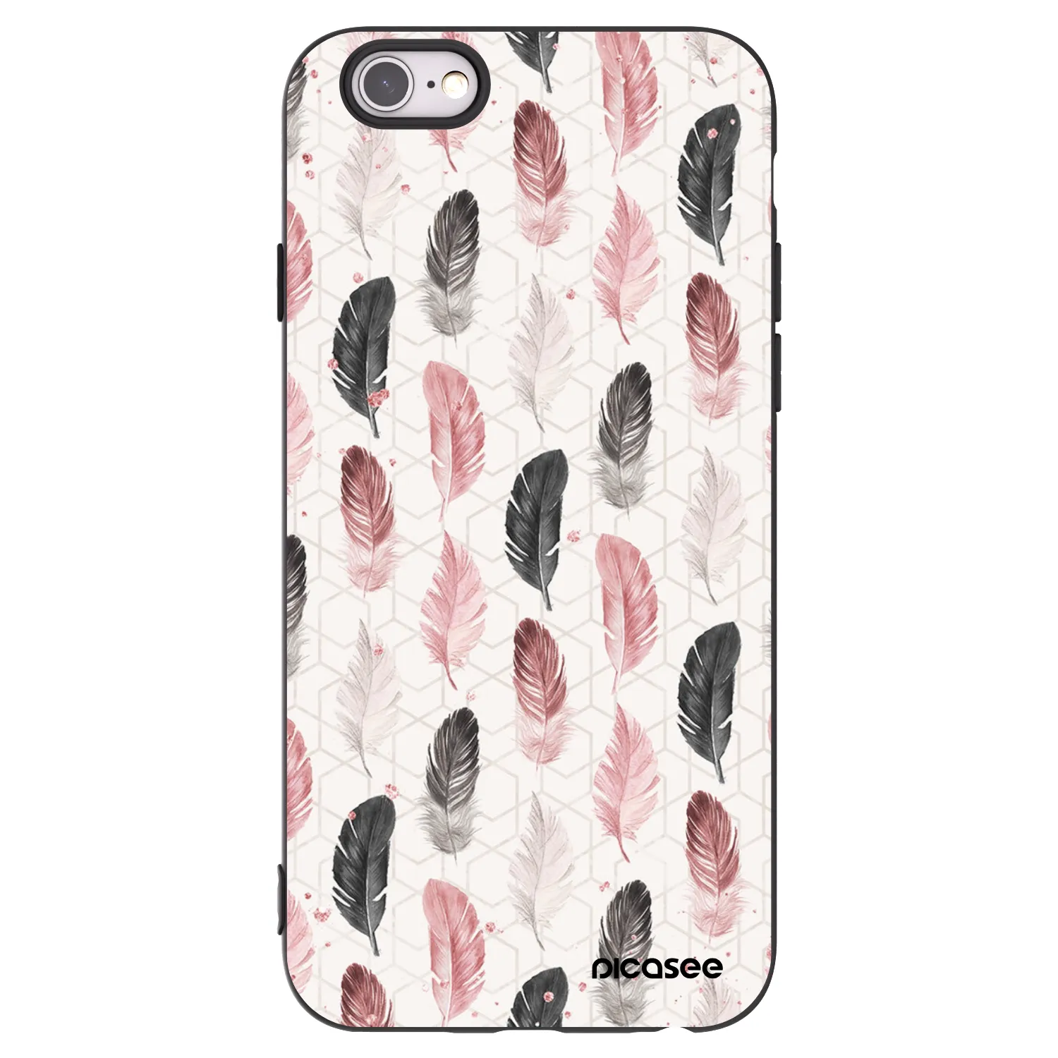 Picasee Apple iPhone 6/6S Hülle - Schwarzes Silikon - Feder 2