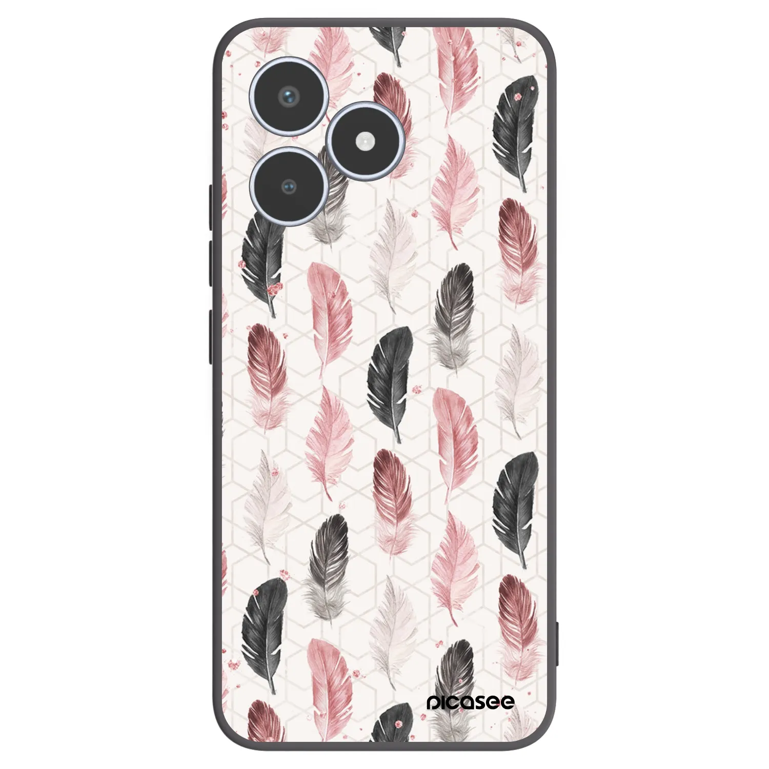 Picasee Realme C53 Hülle - Schwarzes Silikon - Feder 2