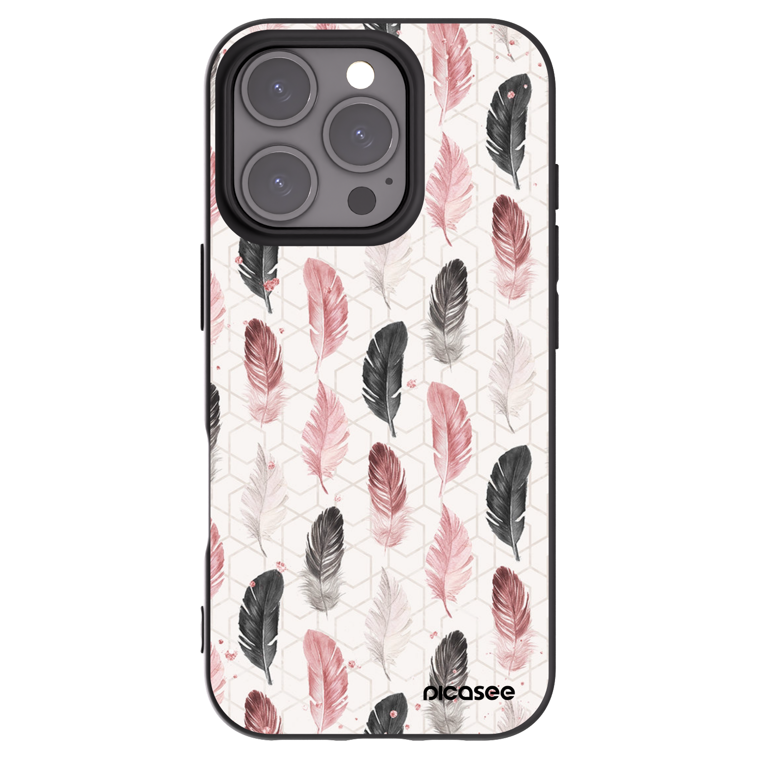 Picasee Apple iPhone 16 Pro Hülle - Schwarzes Silikon - Feder 2