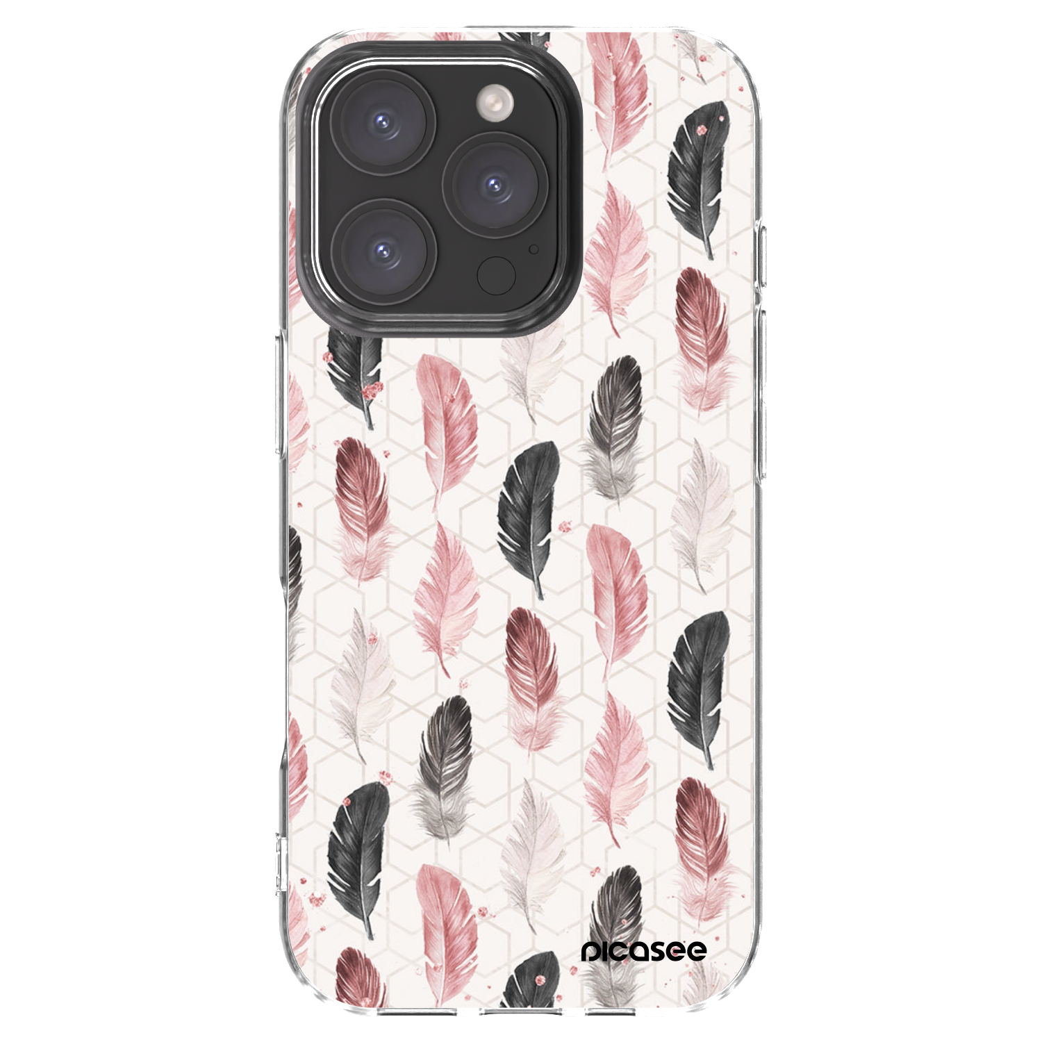 Picasee Apple iPhone 16 Pro Hülle - Transparentes Silikon - Feder 2