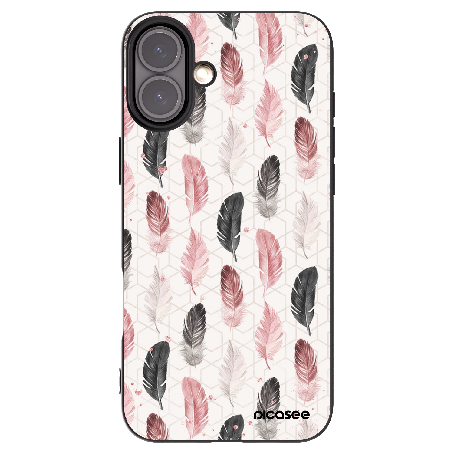 Picasee Apple iPhone 16 Plus Hülle - Schwarzes Silikon - Feder 2