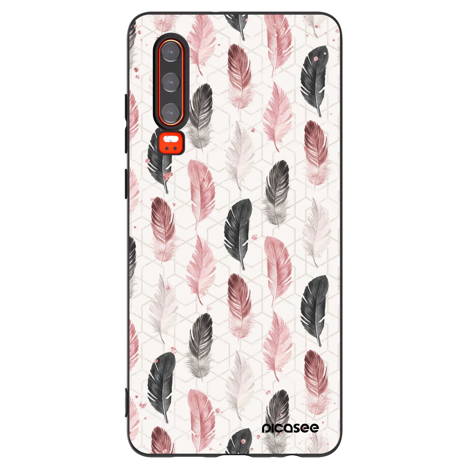Picasee Huawei P30 Hülle - Schwarzes Silikon - Feder 2
