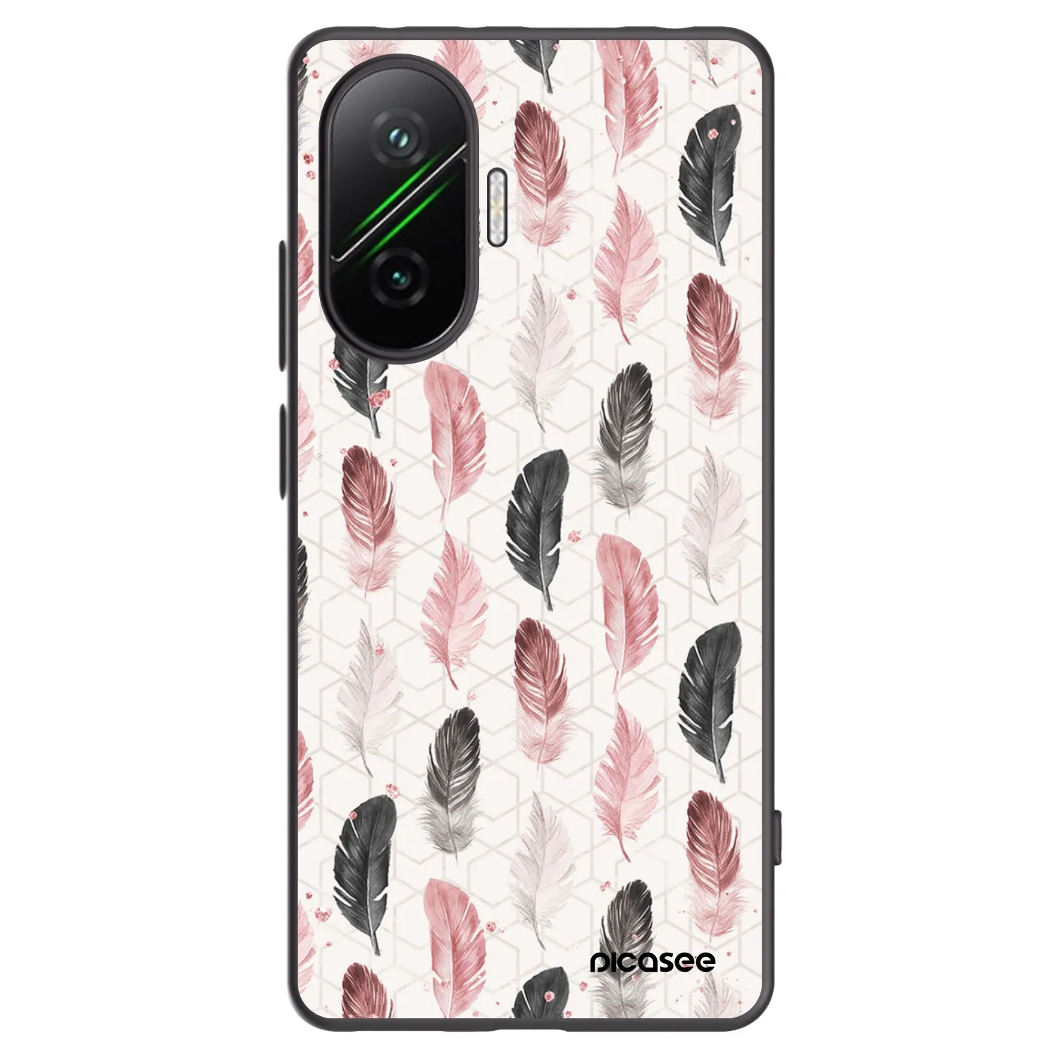 Picasee Xiaomi Poco F7 Pro 5G Hülle - Schwarzes Silikon - Feder 2