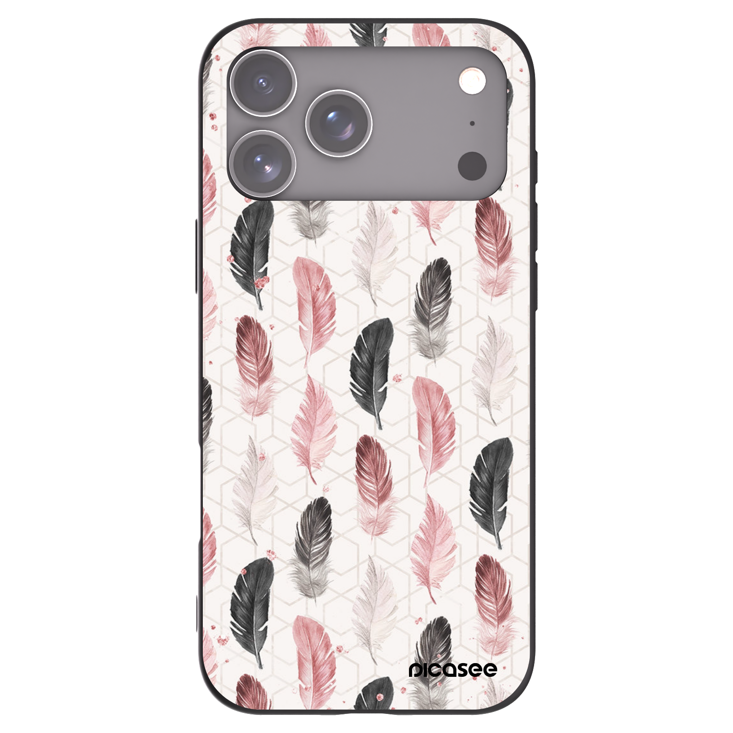 Picasee Apple iPhone 17 Pro Max Hülle - Schwarzes Silikon - Feder 2