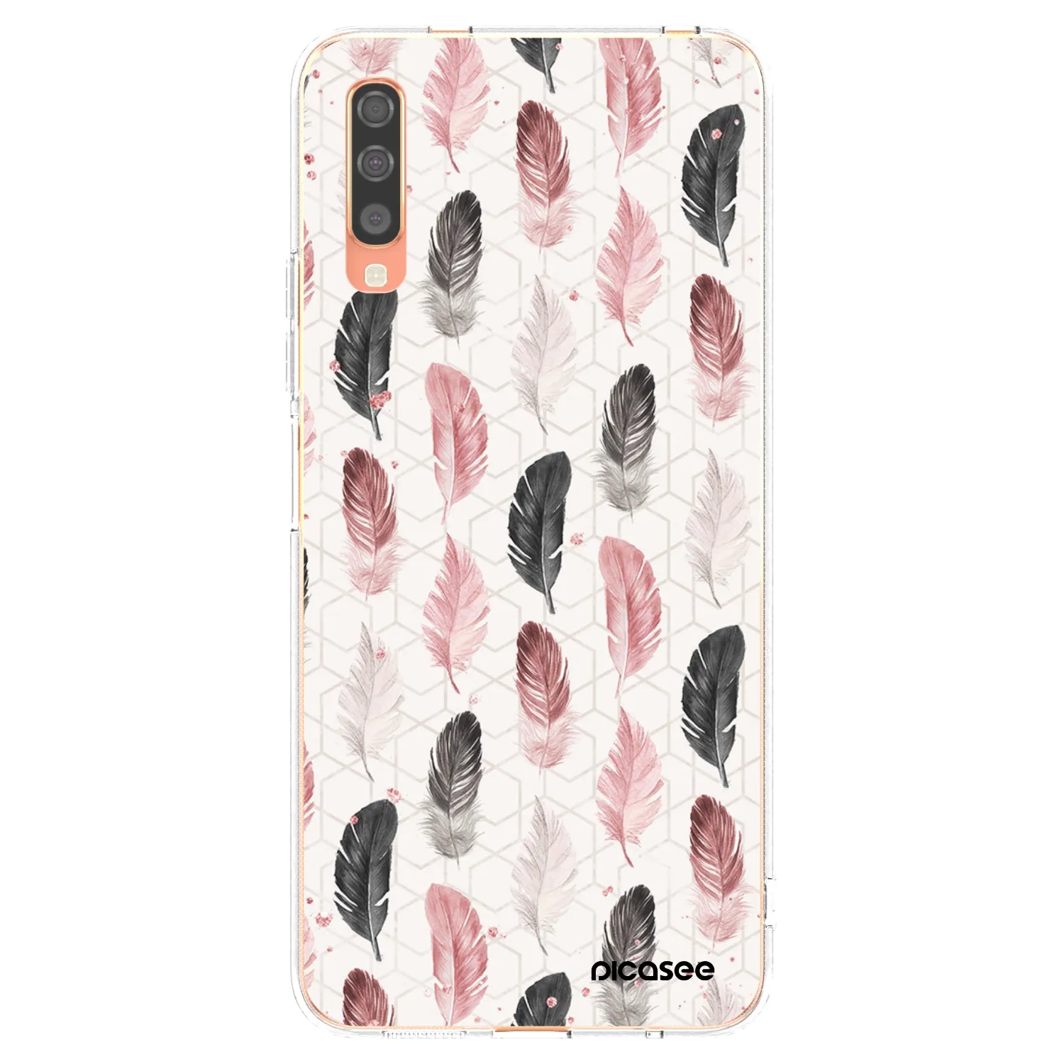 Picasee Samsung Galaxy A70 A705F Hülle - Transparentes Silikon - Feder 2