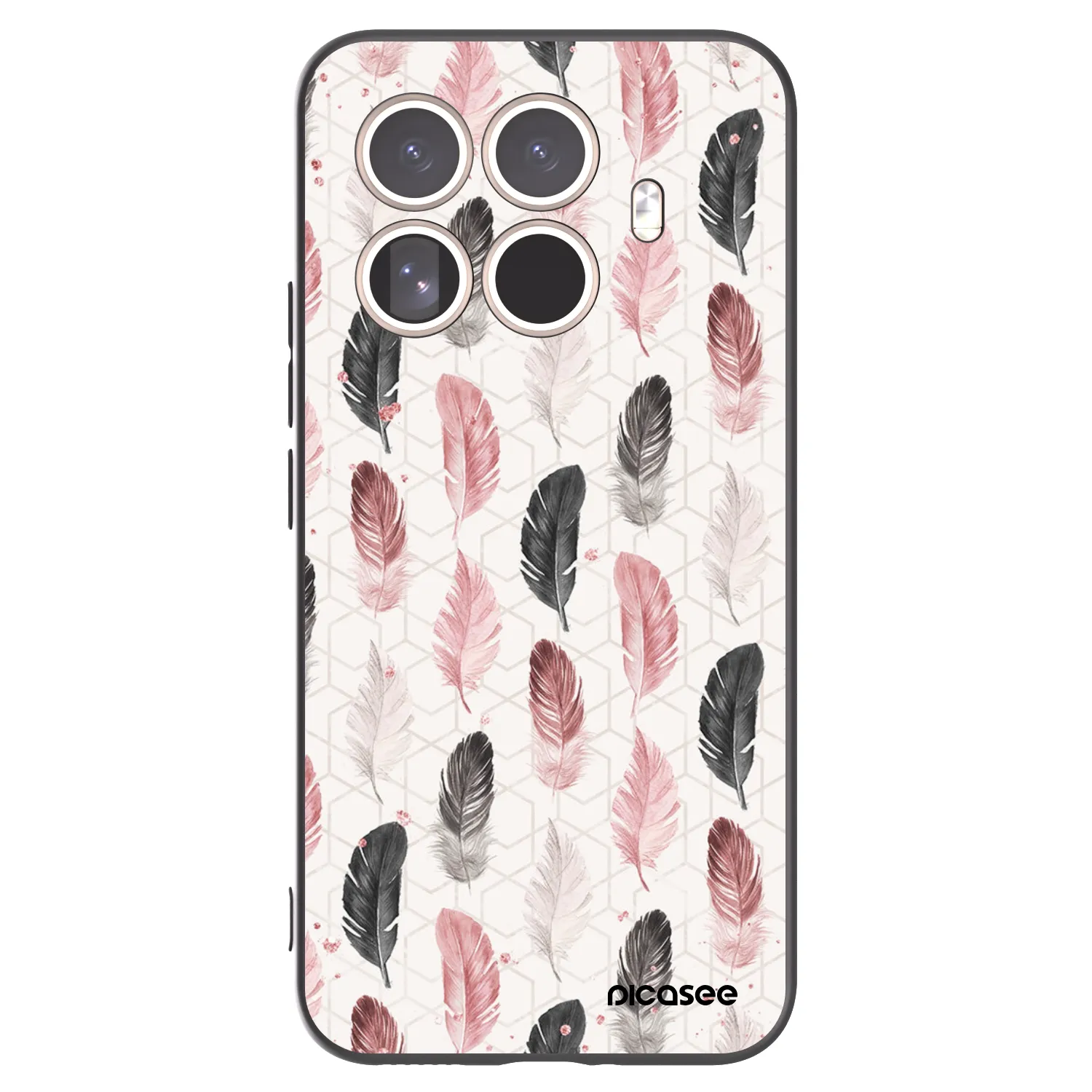 Picasee Xiaomi 15T Pro Hülle - Schwarzes Silikon - Feder 2