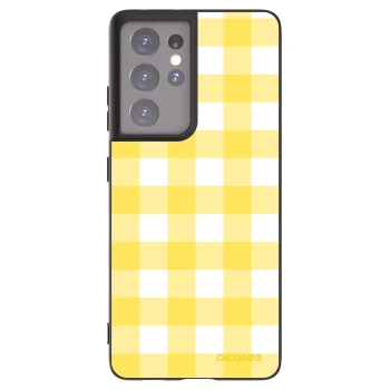 Picasee Samsung Galaxy S21 Ultra 5G G998B Hülle - Schwarzes Silikon - Gride lemon