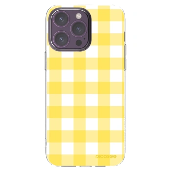 Picasee Apple iPhone 14 Pro Max Hülle - Transparentes Silikon - Gride lemon