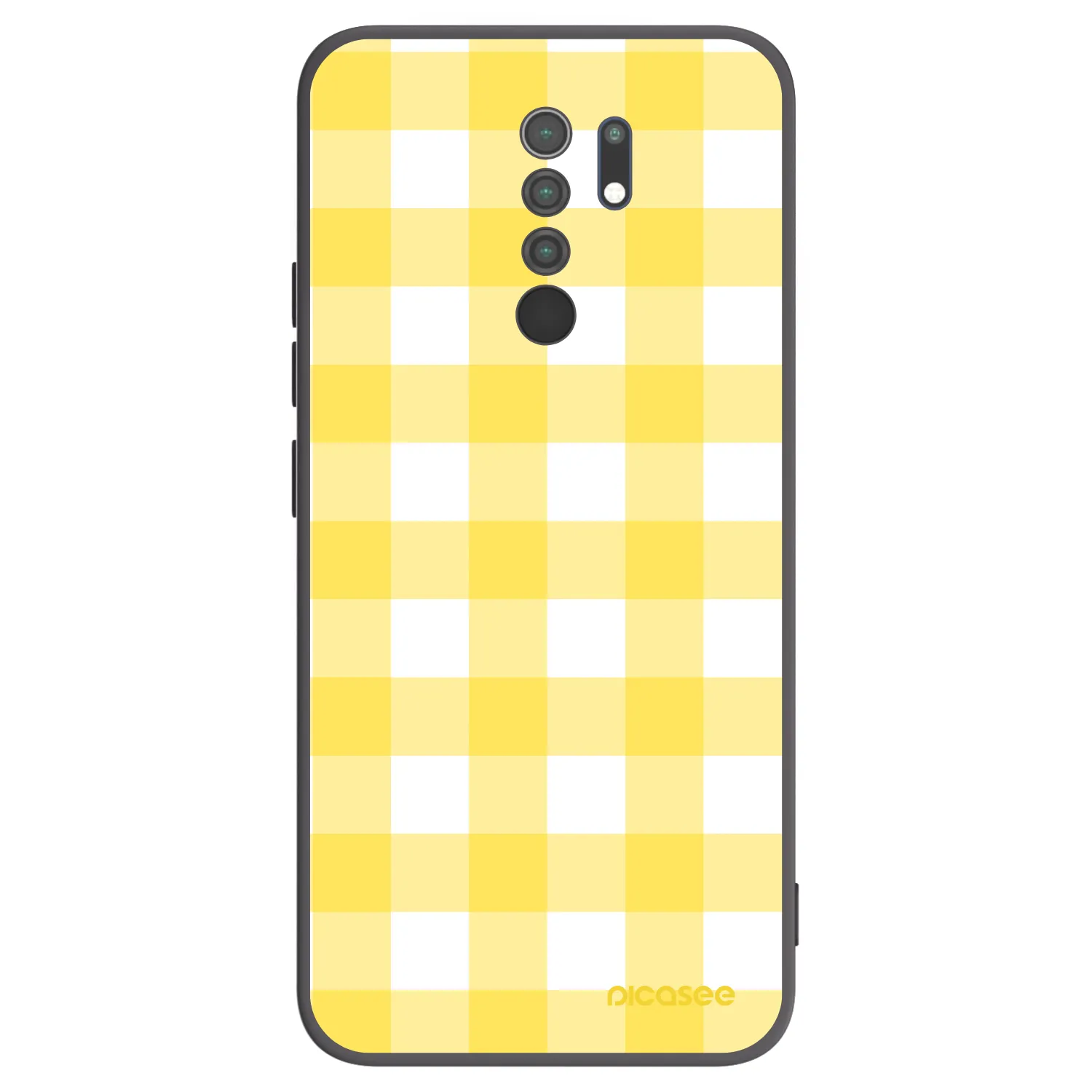 Picasee Xiaomi Redmi 9 Hülle - Schwarzes Silikon - Gride lemon