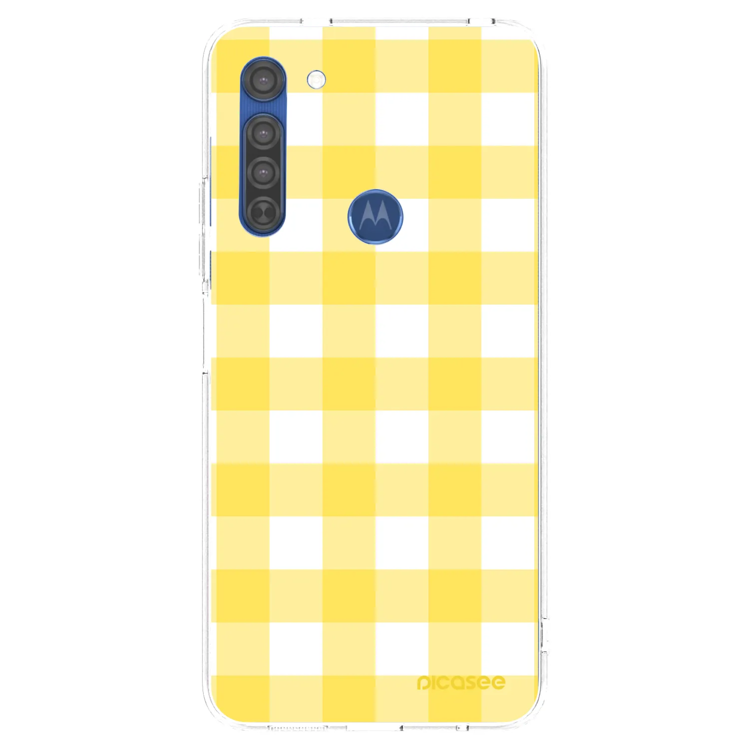 Picasee Motorola Moto G8 Hülle - Transparentes Silikon - Gride lemon