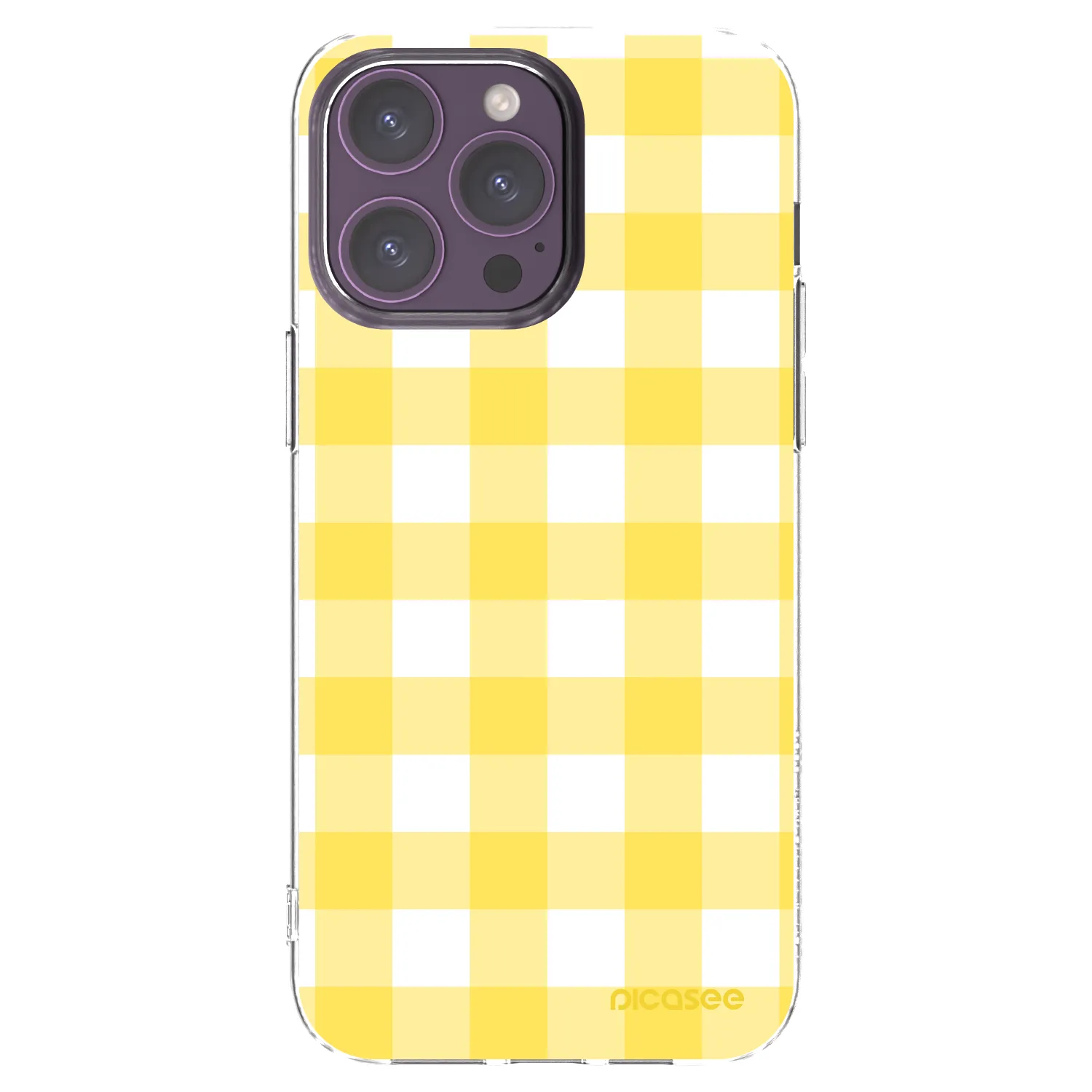 Picasee Apple iPhone 14 Pro Max Hülle - Transparentes Silikon - Gride lemon