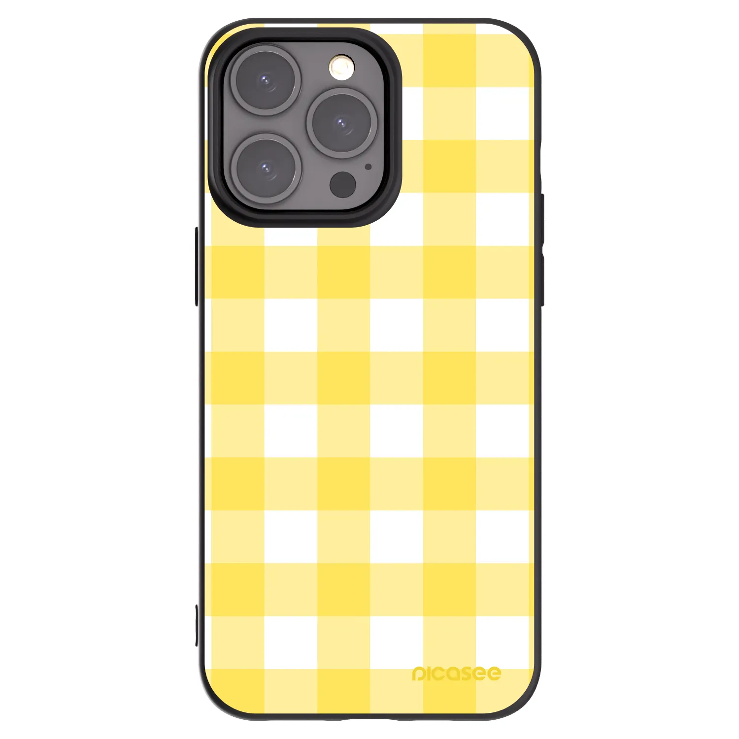 Picasee Apple iPhone 15 Pro Max Hülle - Schwarzes Silikon - Gride lemon