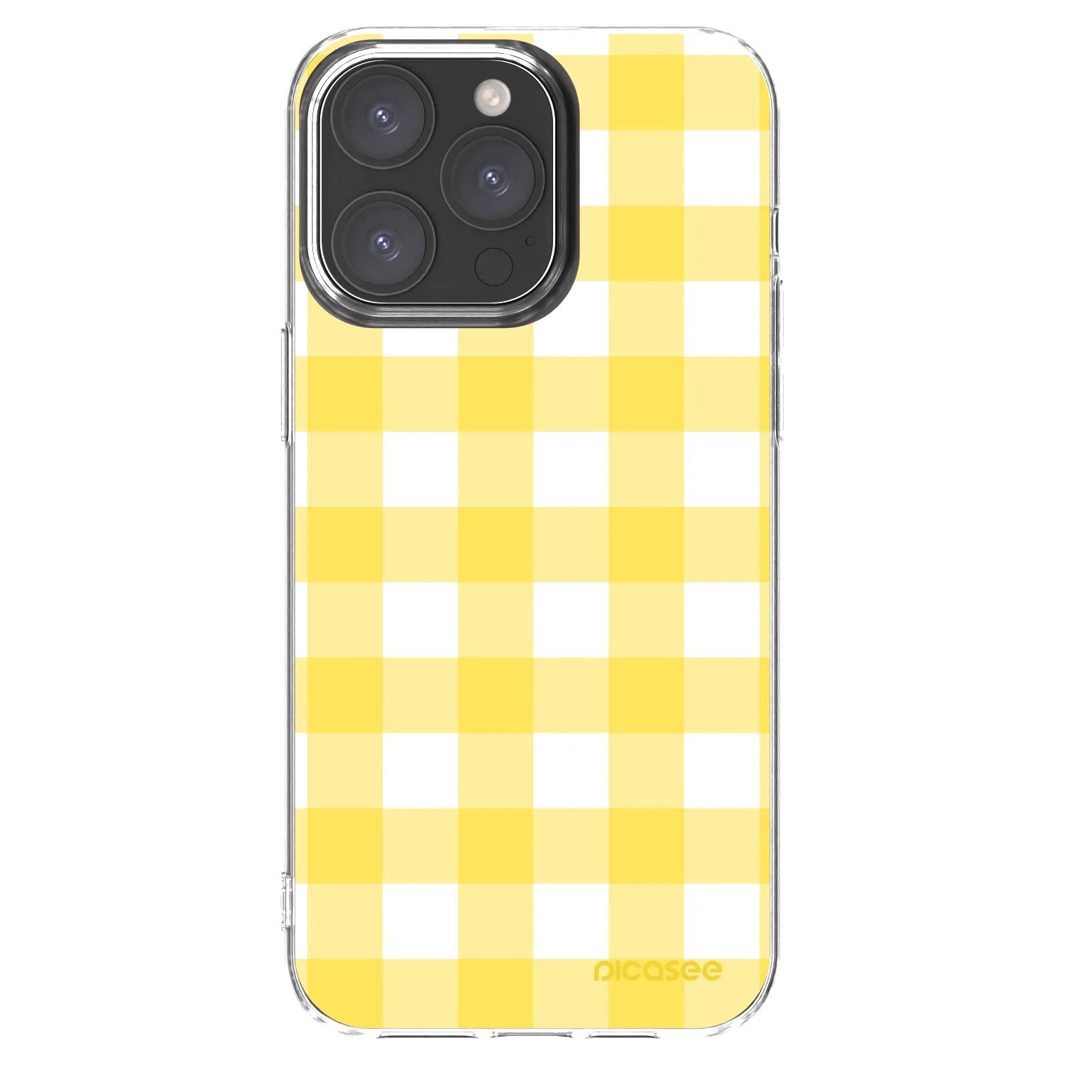 Picasee Apple iPhone 15 Pro Max Hülle - Transparentes Silikon - Gride lemon