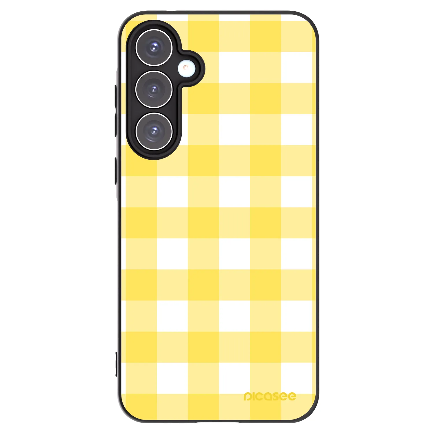 Picasee Samsung Galaxy A55 5G A556B Hülle - Schwarzes Silikon - Gride lemon