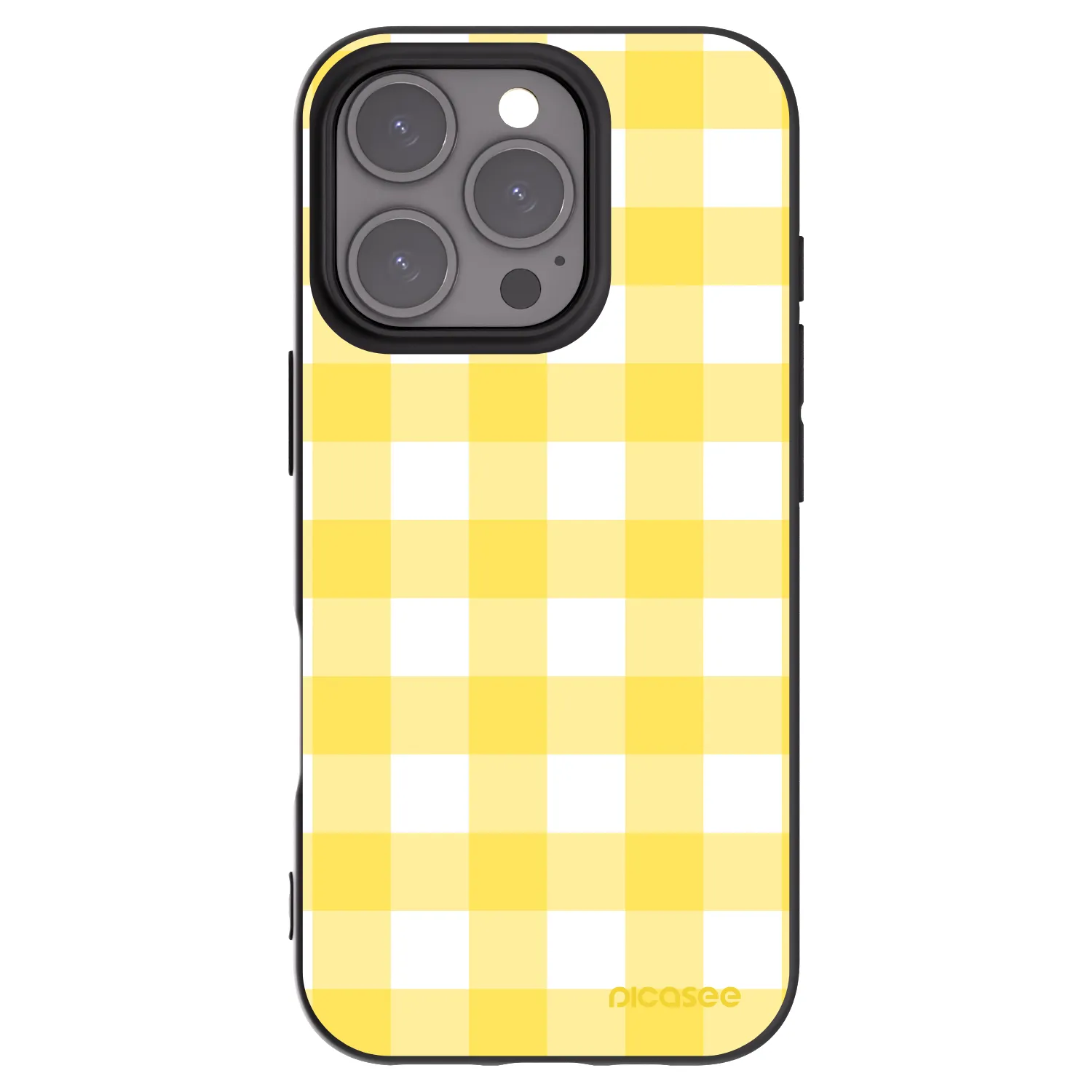 Picasee Apple iPhone 16 Pro Hülle - Schwarzes Silikon - Gride lemon