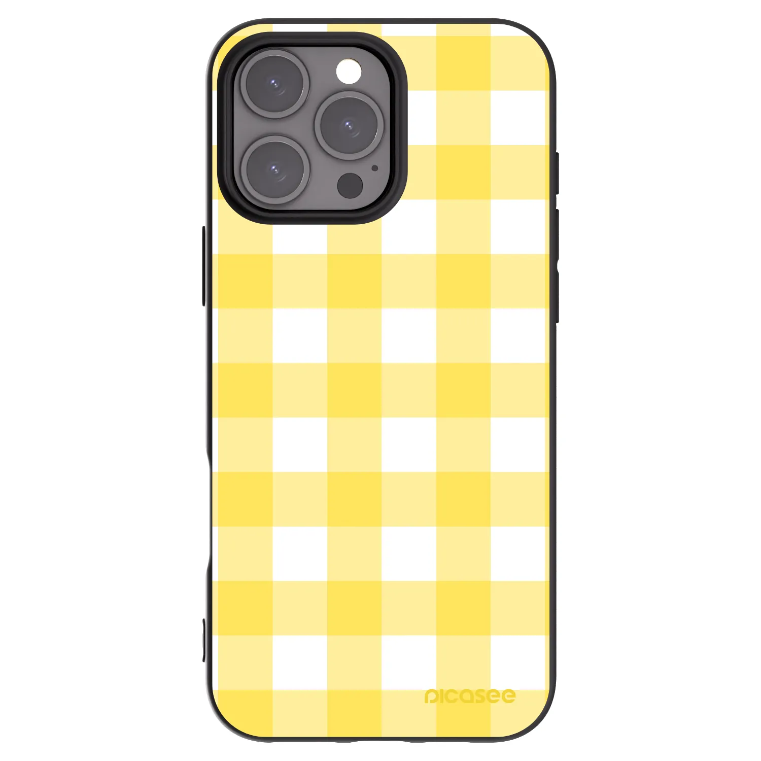 Picasee Apple iPhone 16 Pro Max Hülle - Schwarzes Silikon - Gride lemon