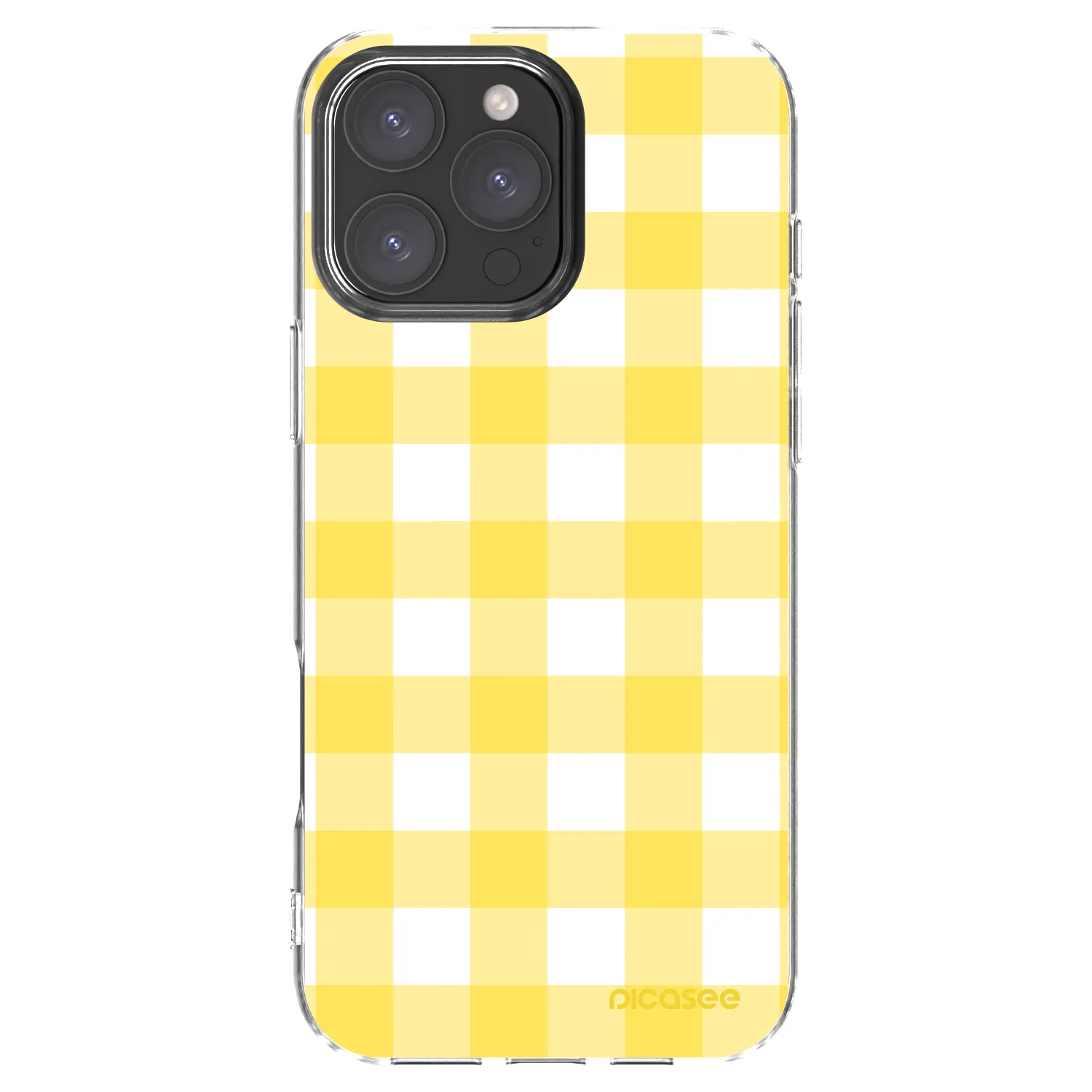 Picasee Apple iPhone 16 Pro Max Hülle - Transparentes Silikon - Gride lemon