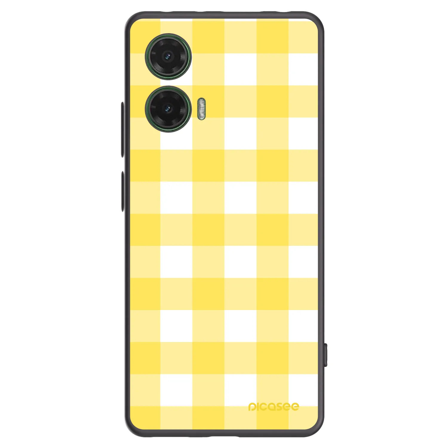 Picasee Motorola Moto G35 5G Hülle - Schwarzes Silikon - Gride lemon