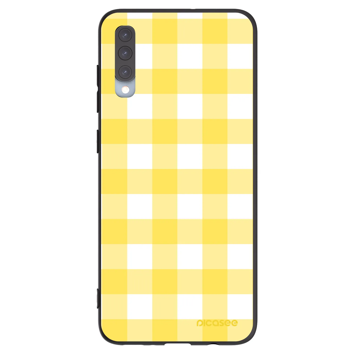 Picasee Samsung Galaxy A70 A705F Hülle - Schwarzes Silikon - Gride lemon