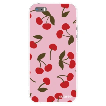 Picasee Apple iPhone 5/5S/SE Hülle - Transparentes Silikon - Cherry