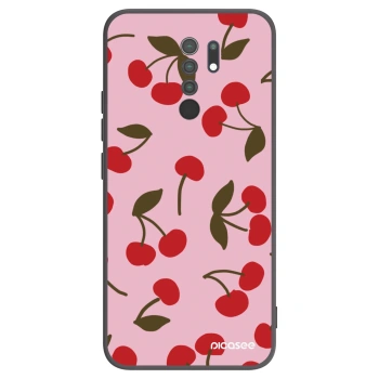 Picasee Xiaomi Redmi 9 Hülle - Schwarzes Silikon - Cherry