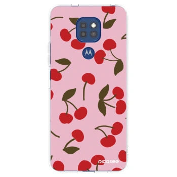 Picasee Motorola Moto G9 Play Hülle - Transparentes Silikon - Cherry