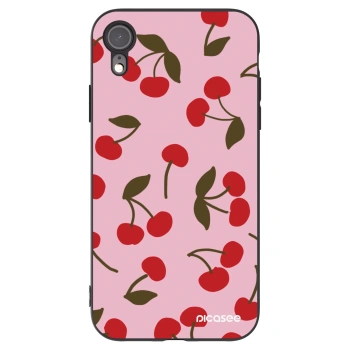 Picasee Apple iPhone XR Hülle - Schwarzes Silikon - Cherry